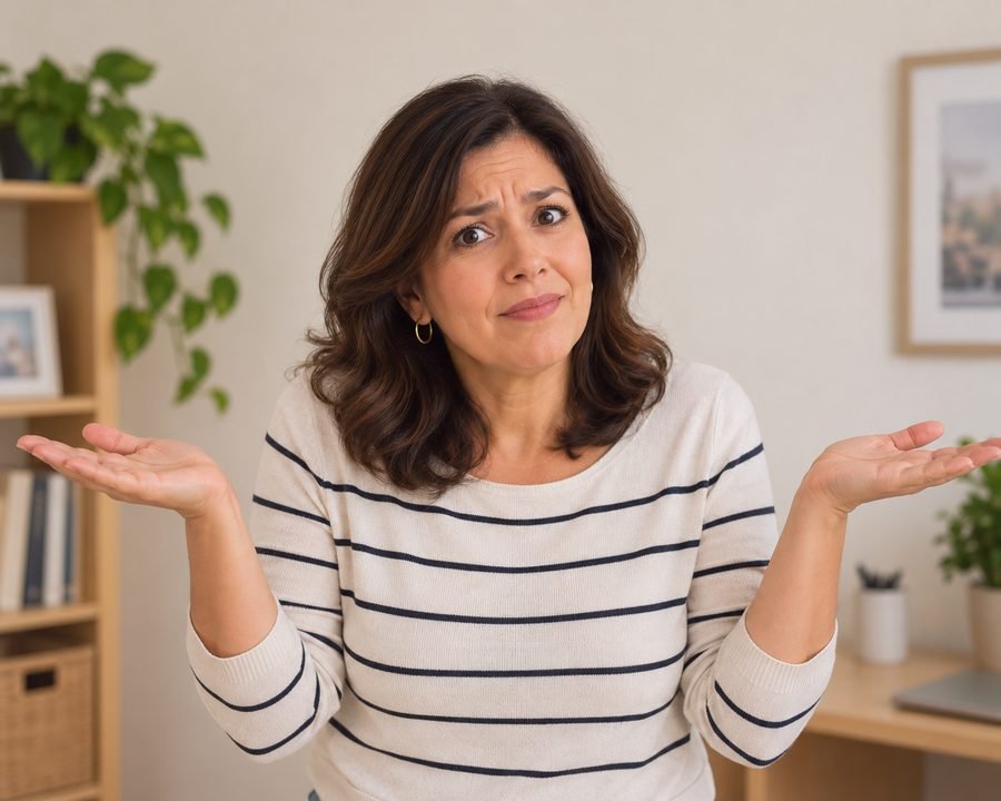 Mujer hispana dudando, sin saber cómo se pronuncia